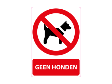 Geen honden, met tekst